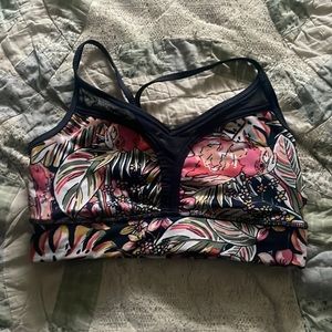 Floral Print Racerback Sports Bra